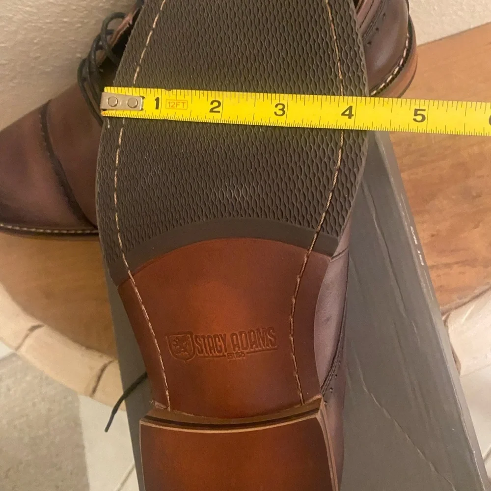 NIB Stacy Adams Flemming Grey Leather Men's Dress Oxford Shoes